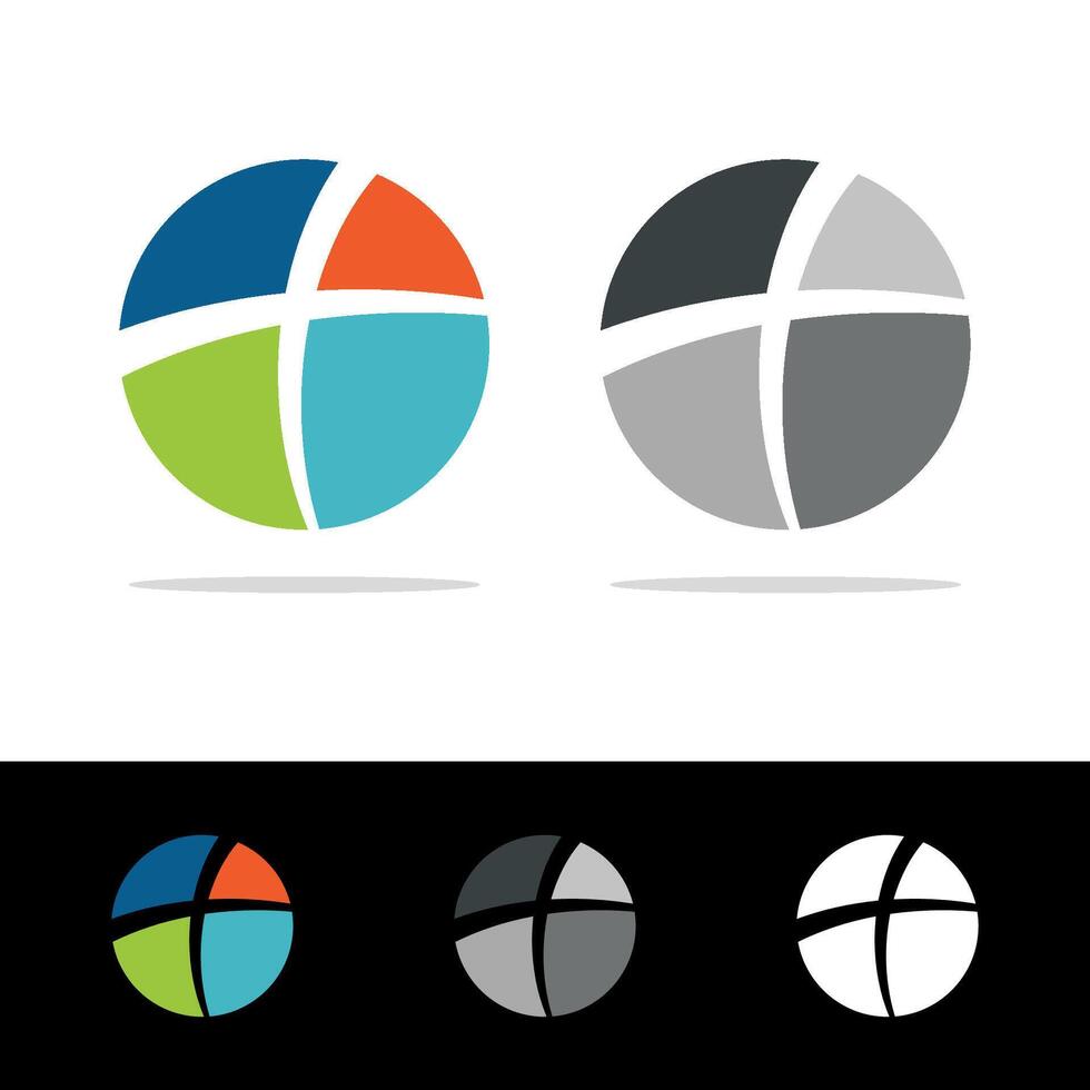 Set Cross in Circle Logo Template Illustration Design. EPS 10. vector