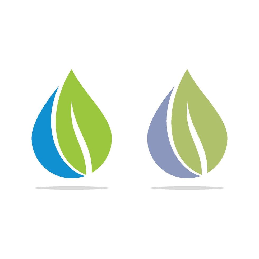 Leaf and Drop Water Logo Template Illustration Design. EPS 10. vector