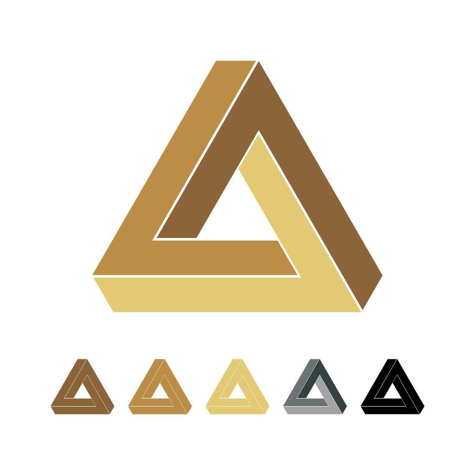 Gold Triangle Infinity Logo Template Illustration Design. EPS 10. vector