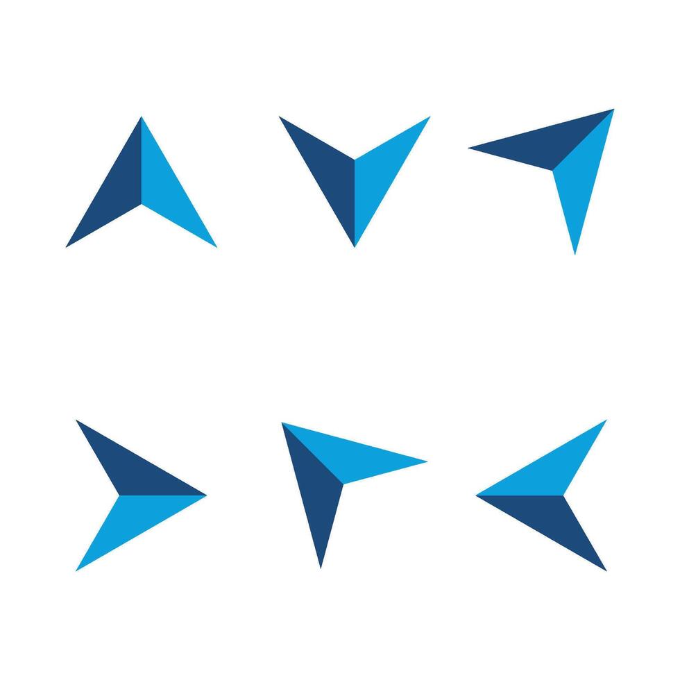 set Blue Arrow Navigation Logo Template Illustration Design. EPS 10. vector