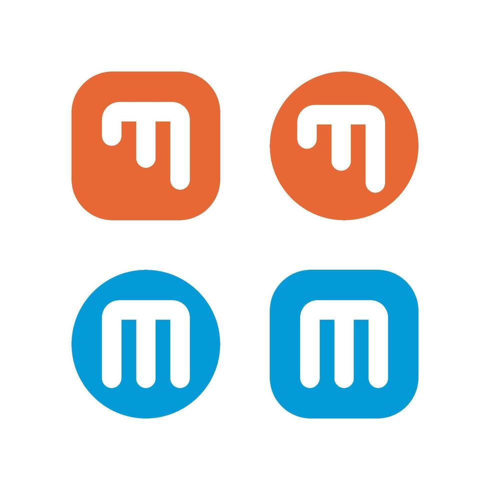 Set M Letter Logo Template Illustration Design. EPS 10. vector