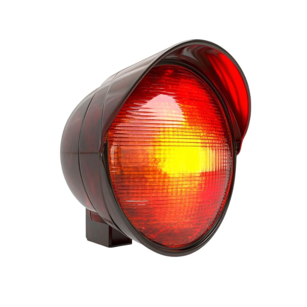 Red Traffic Light on Transparent Background png