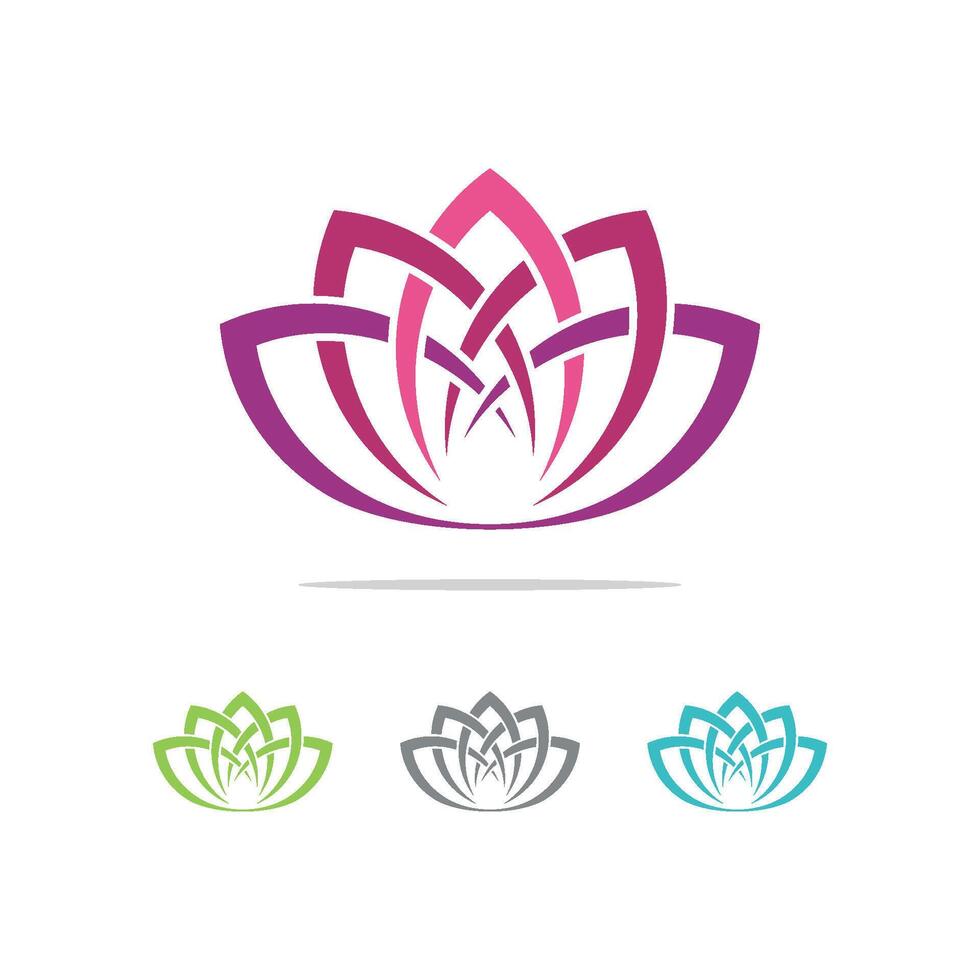 Set Lotus Flower Logo Template Illustration Design. EPS 10. vector