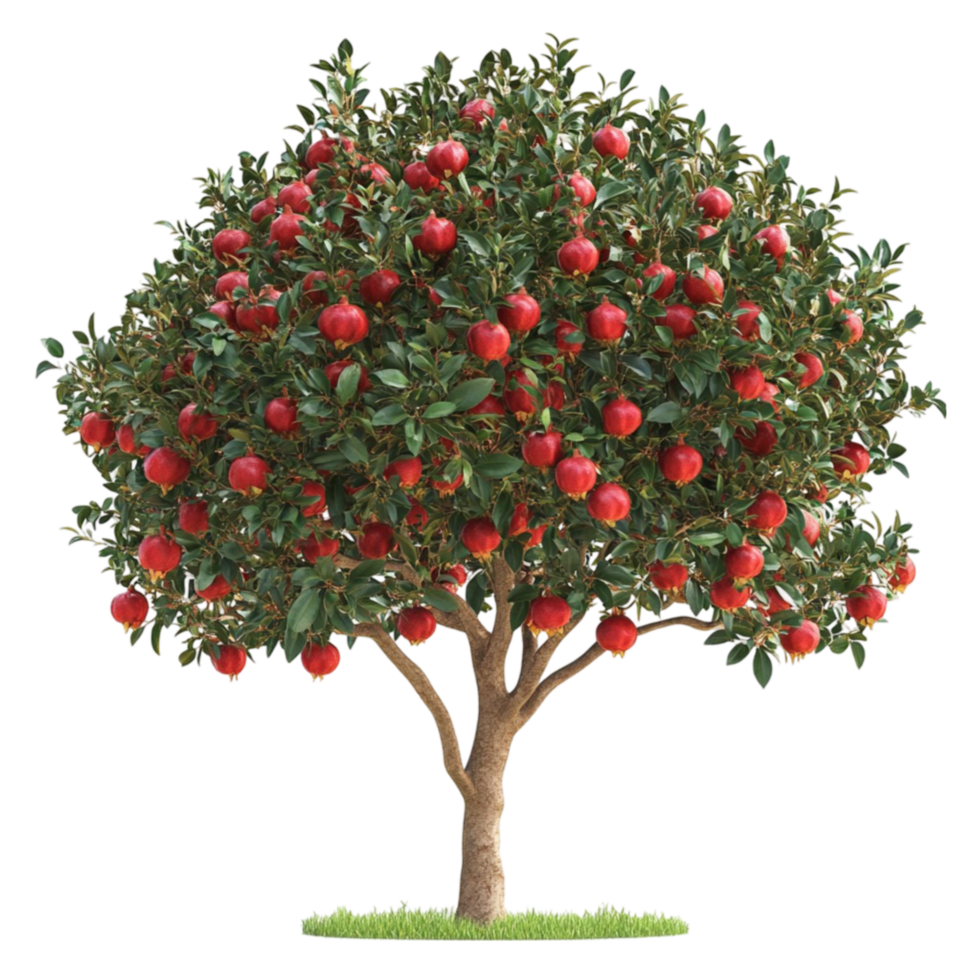 Lush Apple Tree Bearing Red Apples png