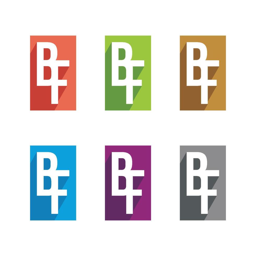Rectangle B F or F B Letter Logo Template Illustration Design. EPS 10. vector