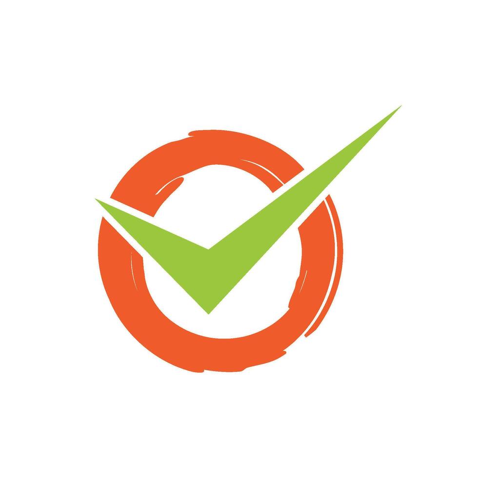 Check Mark with Circle Brushes Illustration Design. EPS 10. vector