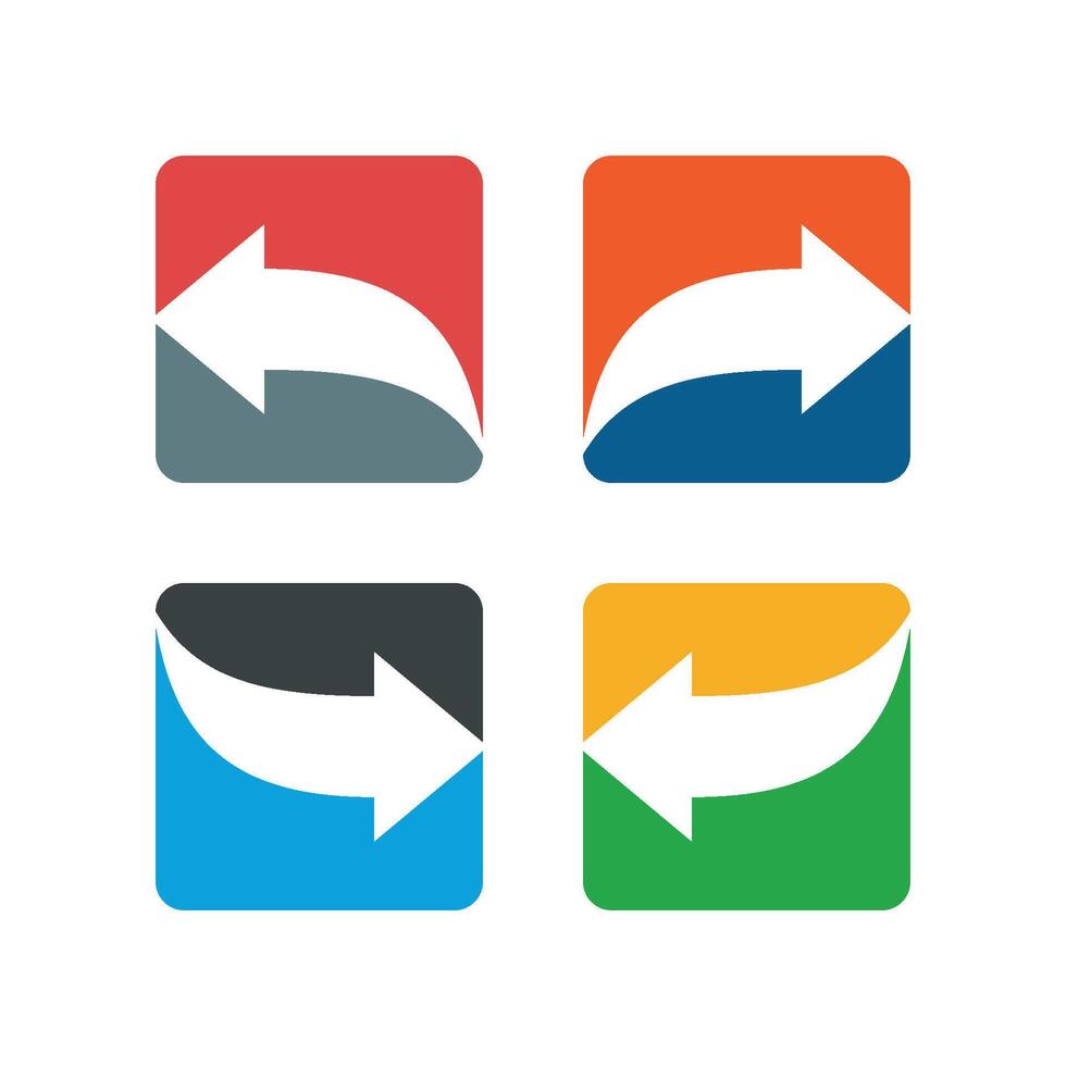Set Arrow inside Square Logo Template Illustration Design. EPS 10. vector