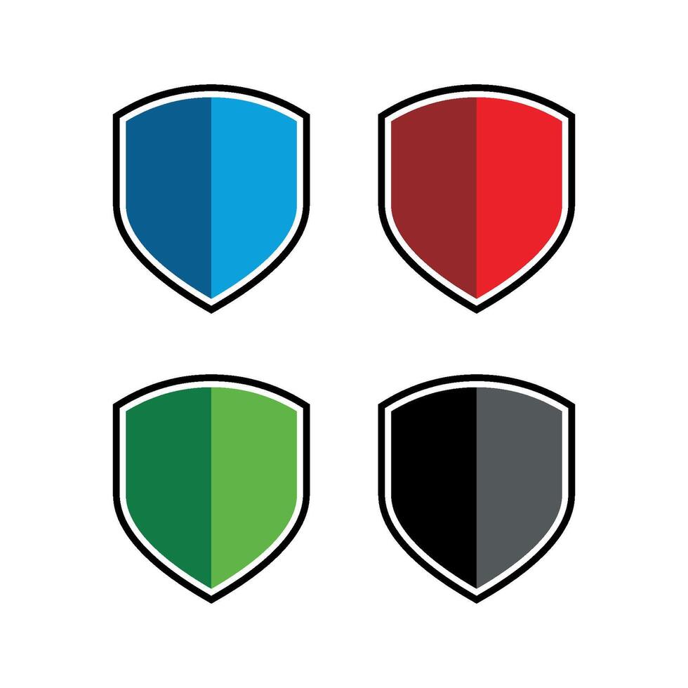 Set Colorful Shield Logo Template Illustration Design. EPS 10. vector