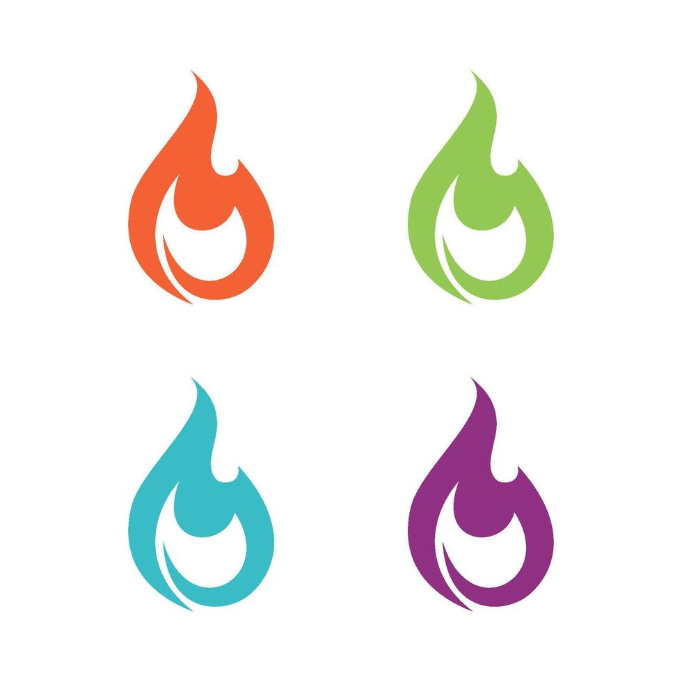 Set Fire Flammable Logo Template Illustration Design. EPS 10. vector