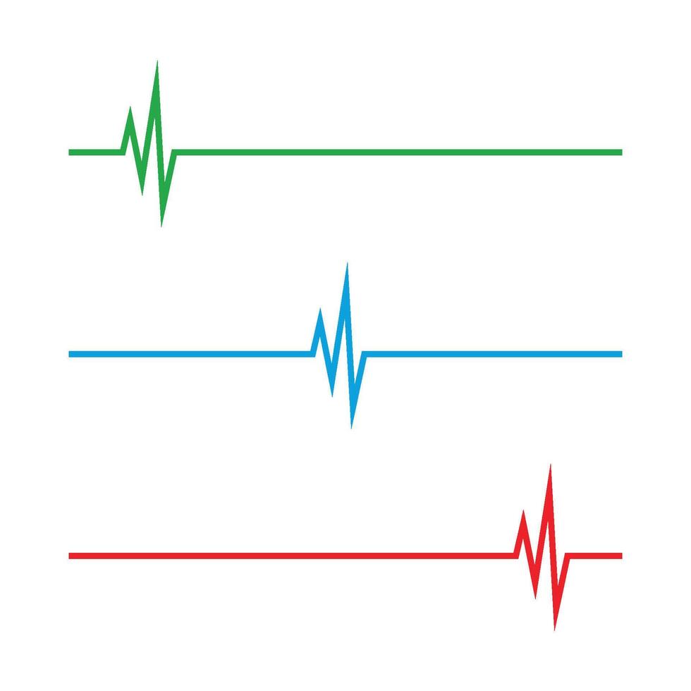 set Health Care Pulse Cardiogram Logo Template Illustration Design. EPS 10. vector