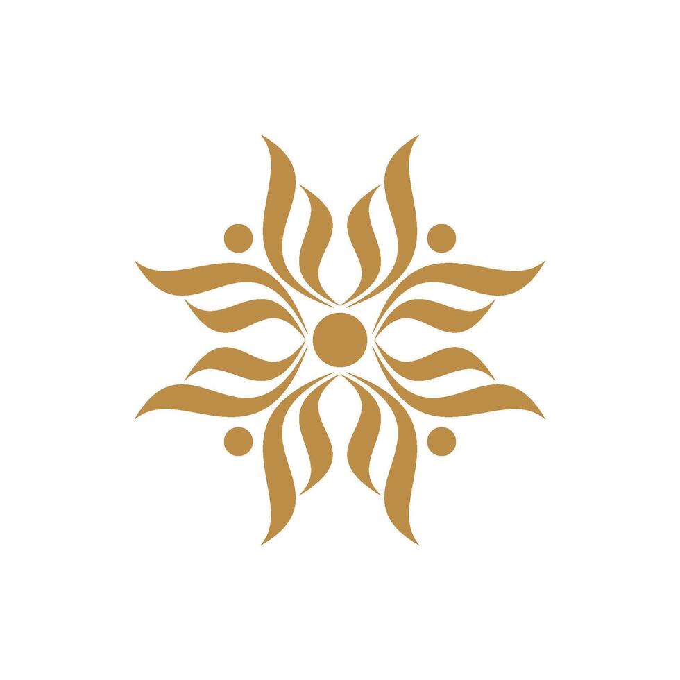 Gold Abstract Flower Logo Template Illustration Design. EPS 10. vector