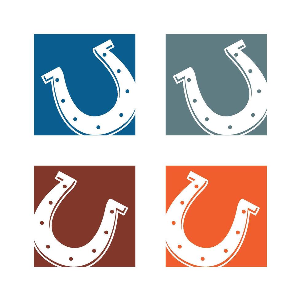 Set Horseshoe icon Logo Template Illustration Design. EPS 10. vector
