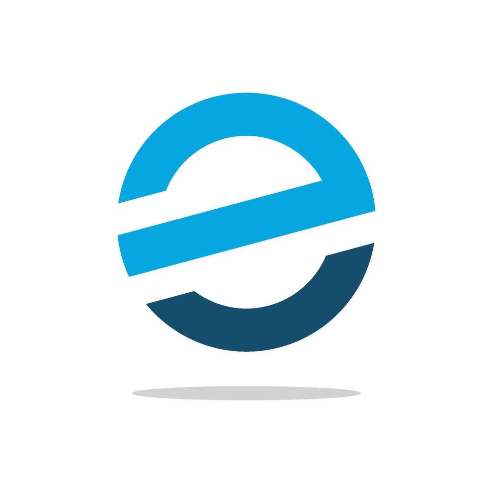 Blue Circle E Letter Logo Template Illustration Design. EPS 10. vector