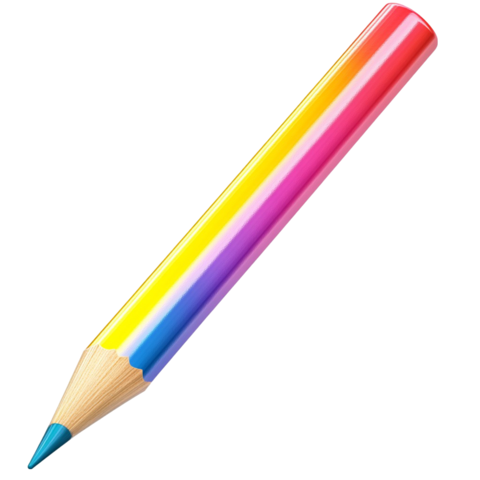 Back to school design with colorful pencil isolated on transparent background png