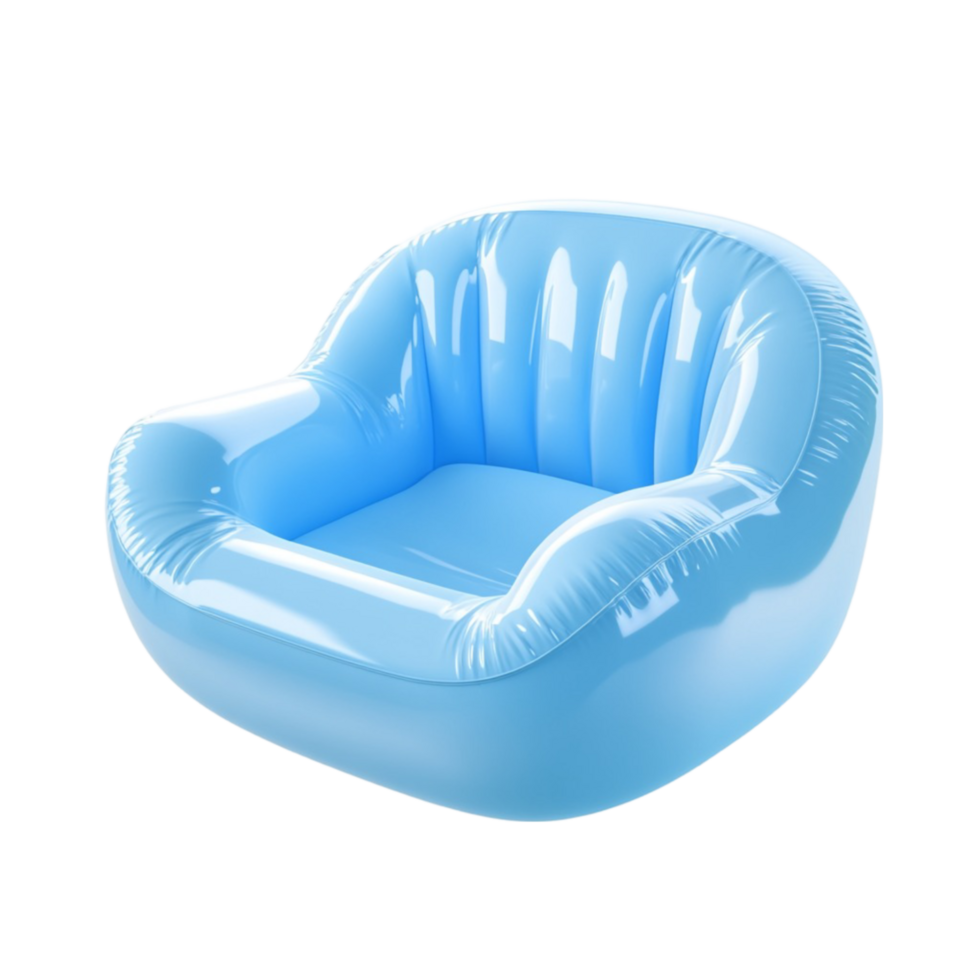 Inflatable Chair with Blue Cushion png