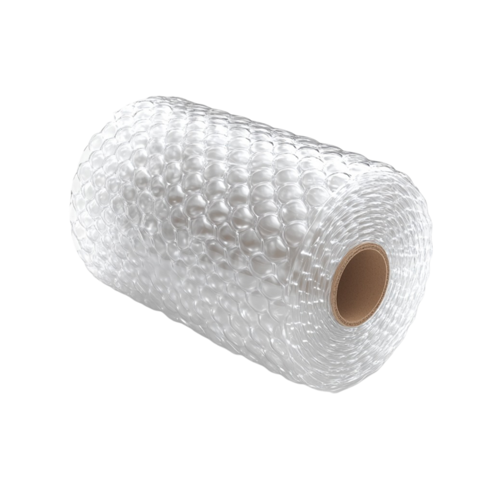 Roll of Bubble Wrap in a Sunlit Packing Corner png