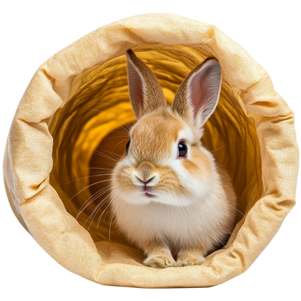 Rabbit Peeking Through a Tunnel png