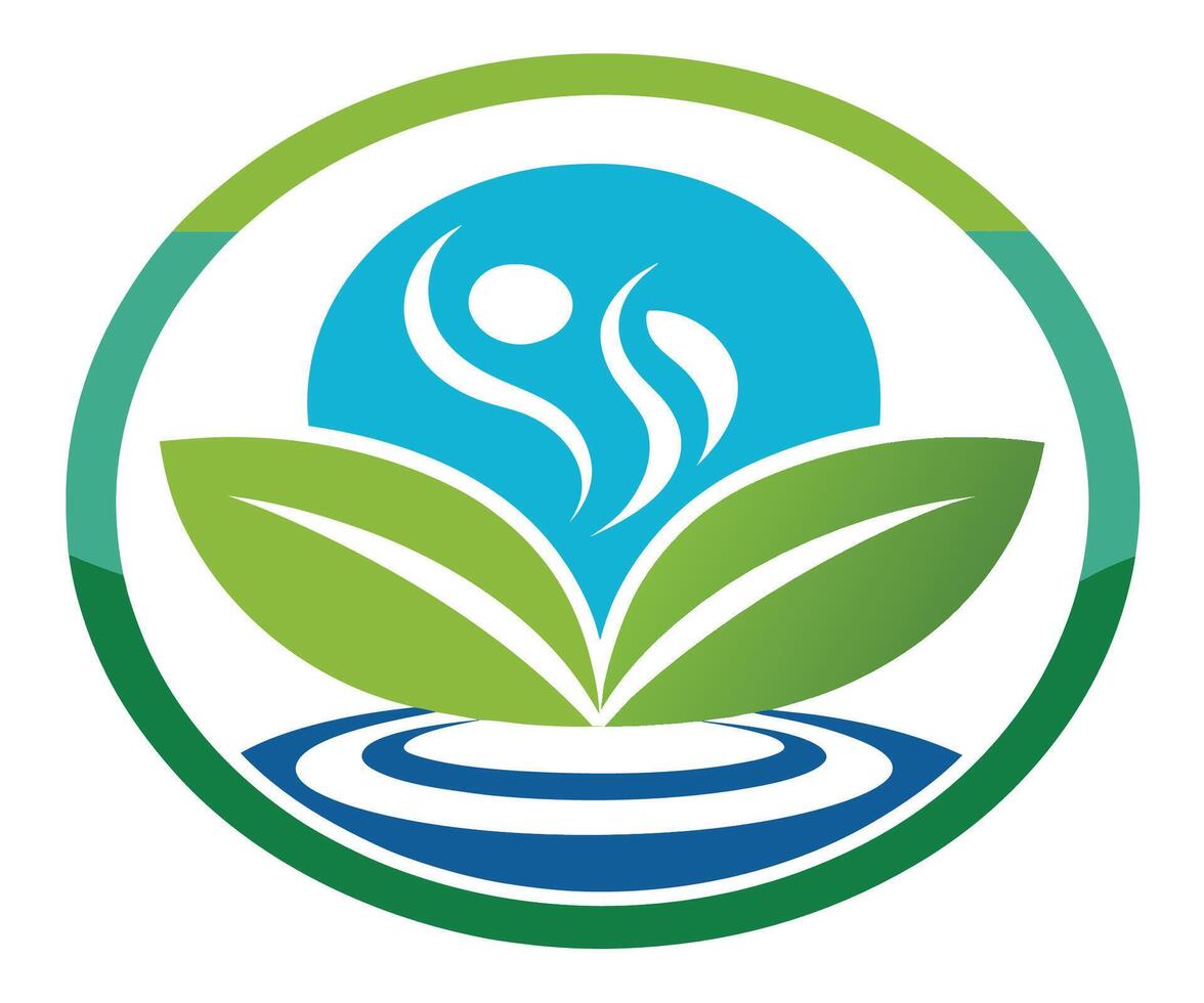 The logo for the green leaf and water vector