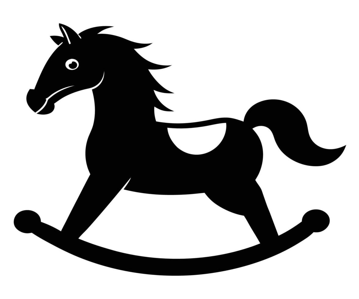 Rocking horse silhouette vector