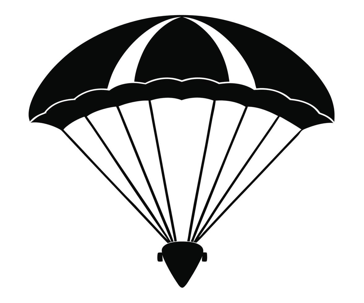 Parachute icon in black style on white background vector