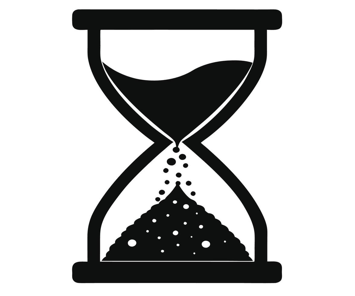 An hourglass with sand inside on a white background vector