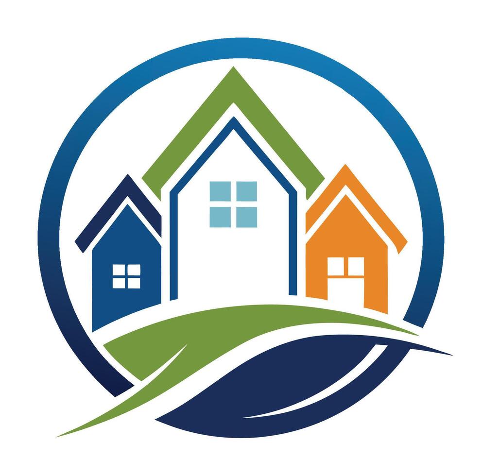 The logo for the real estate company vector