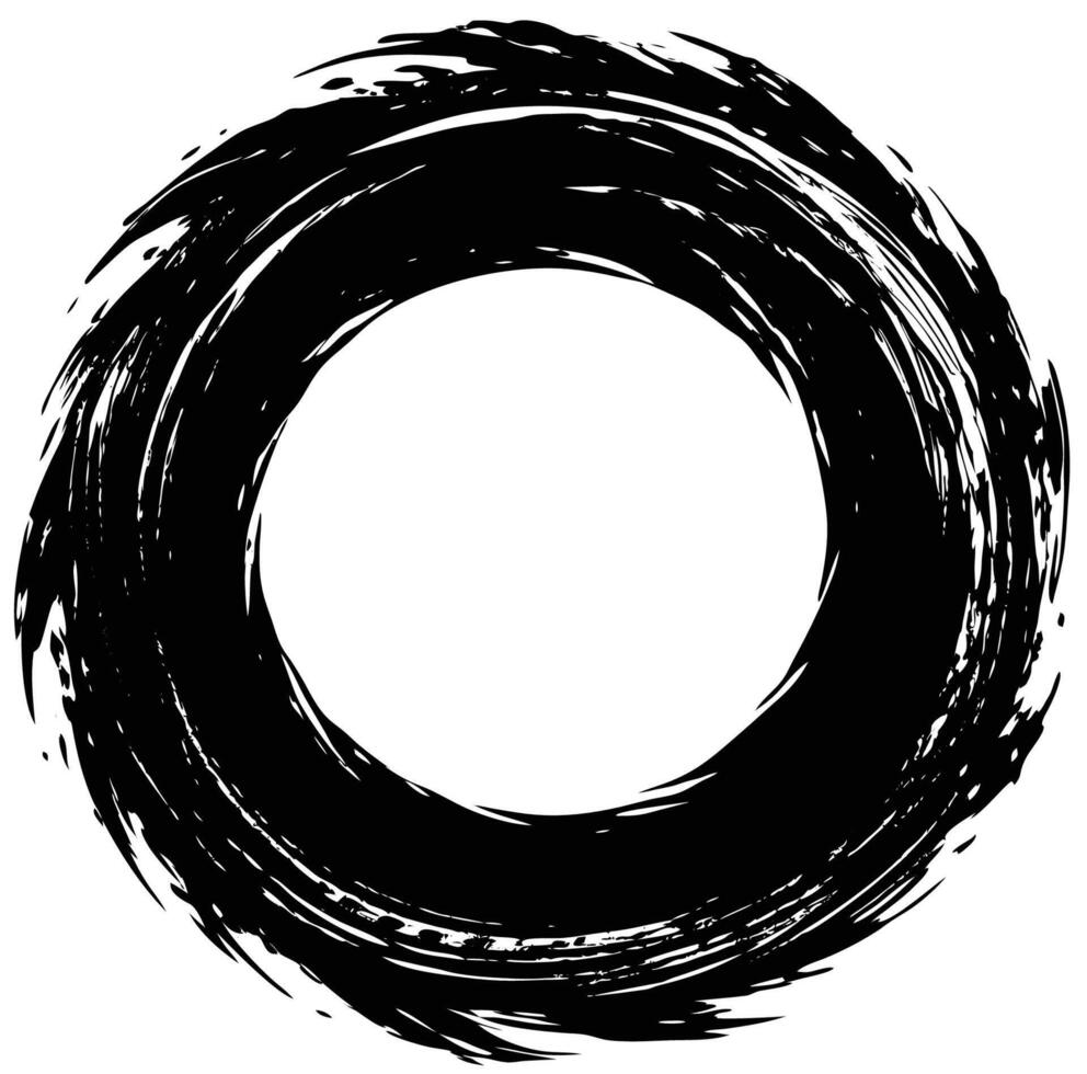 A black and white drawing of a circle vector
