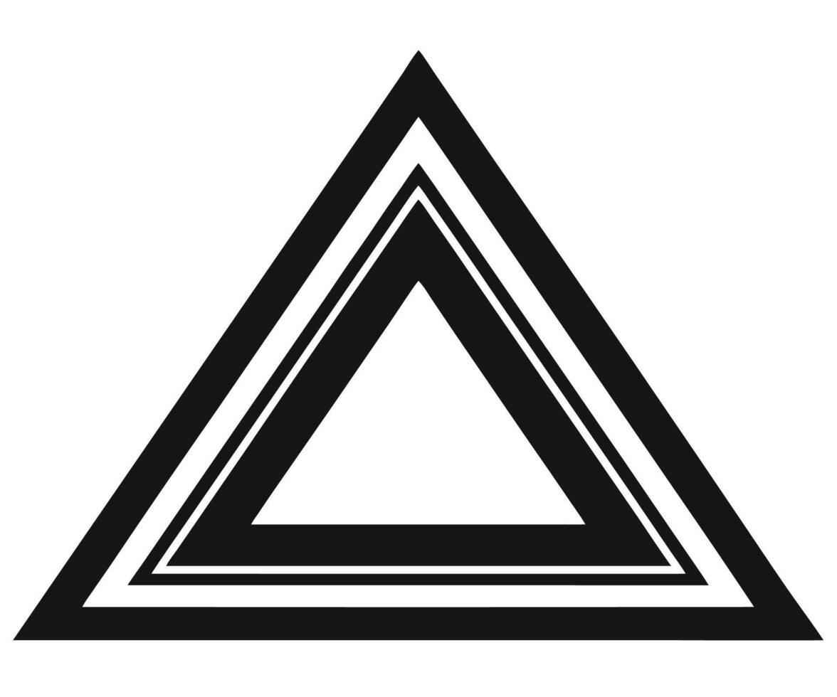 A black and white triangle with a white background vector