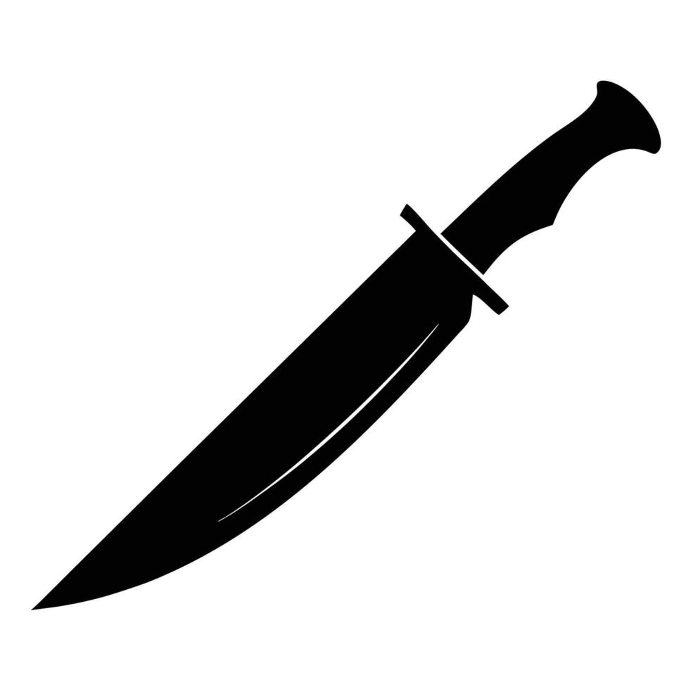 A knife is shown in black and white on a white background vector