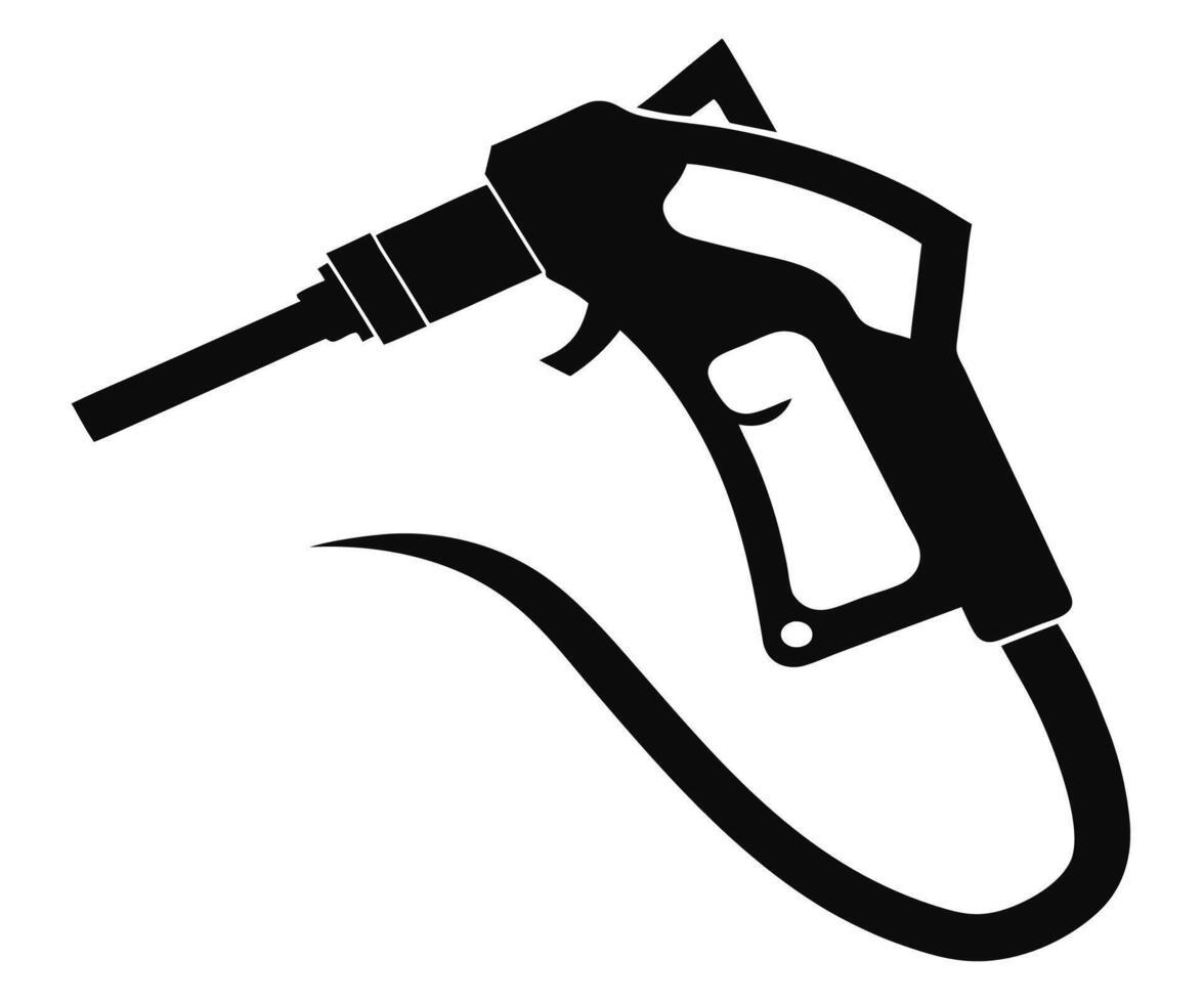 A black and white silhouette of a gas gun vector