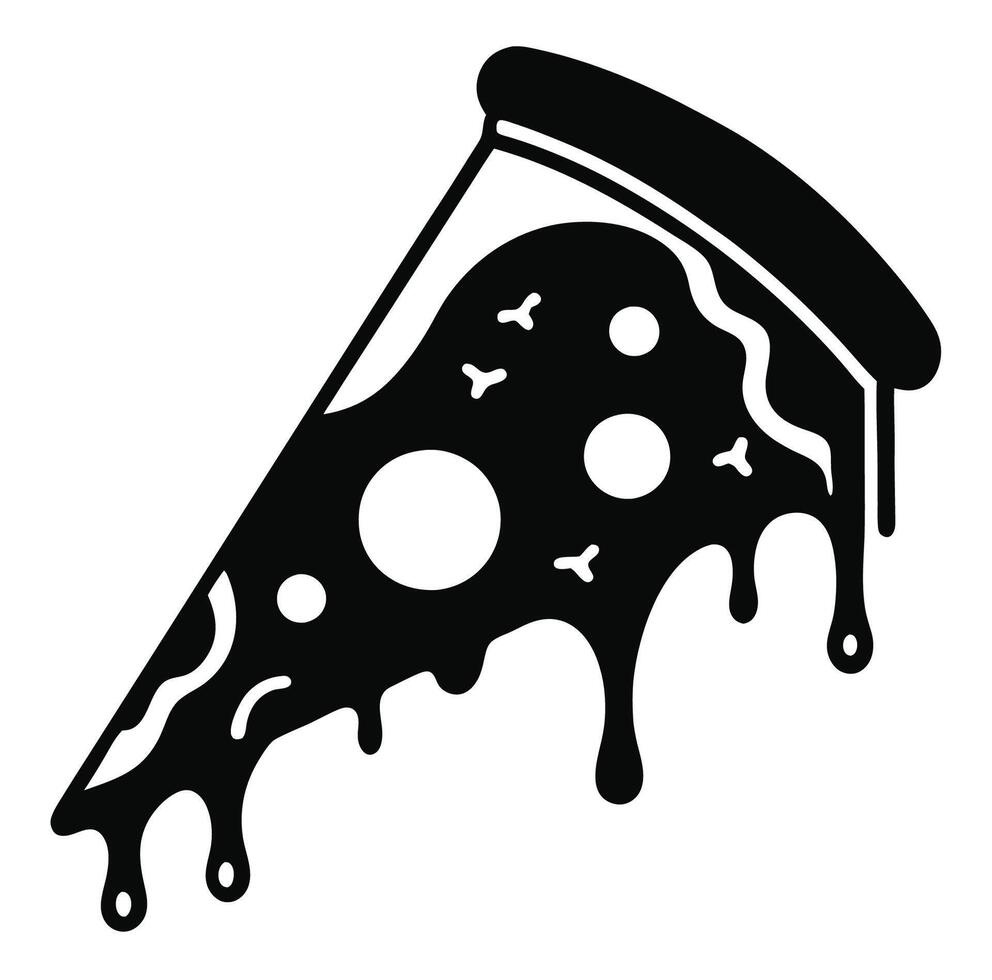 Pizza slice with dripping sauce illustration vector