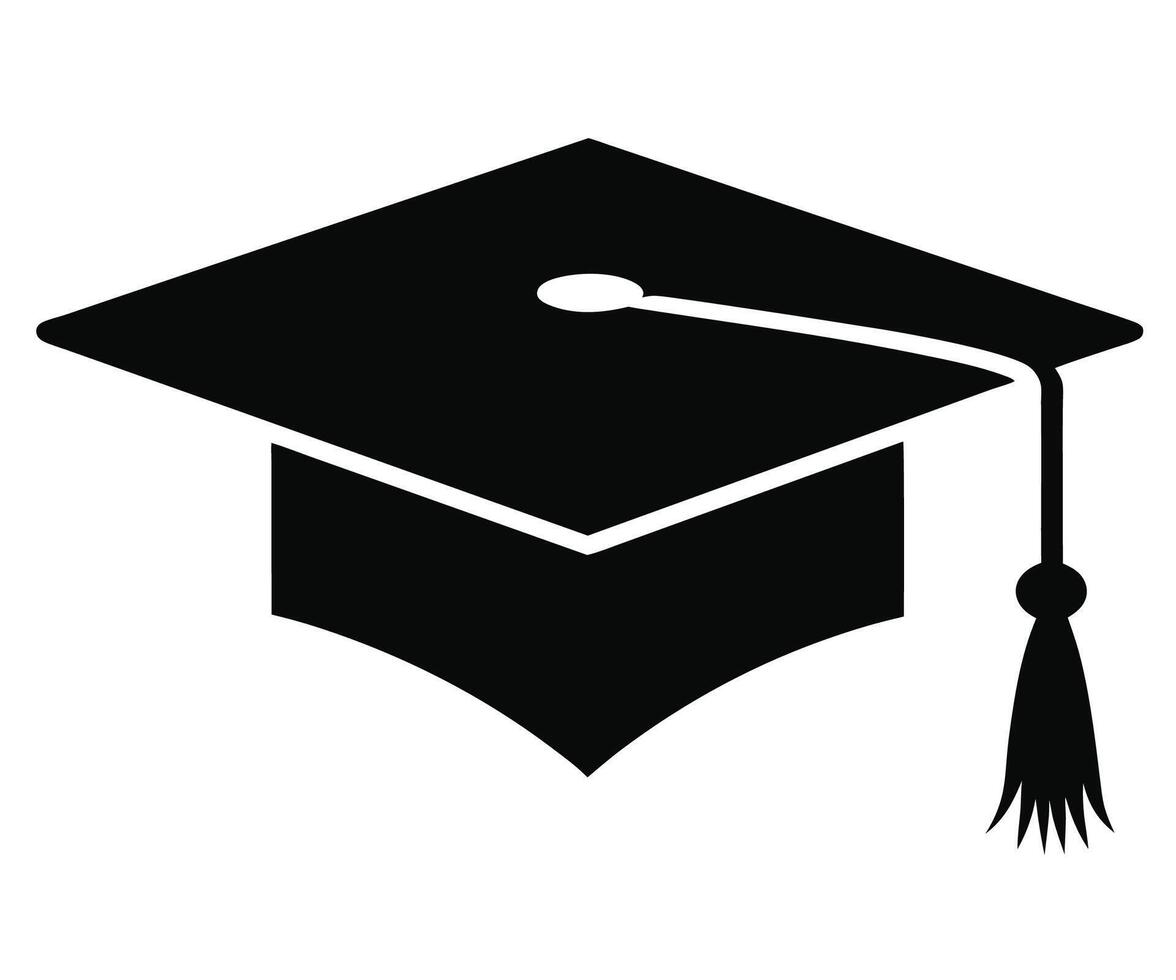 Graduation cap icon black graduation cap symbol isolated on white background vector