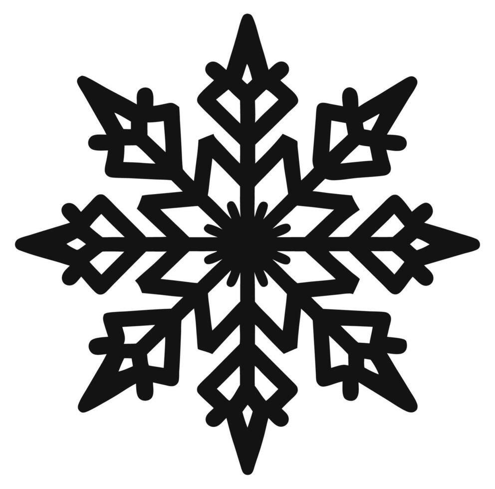 A black and white snowflake on a white background vector