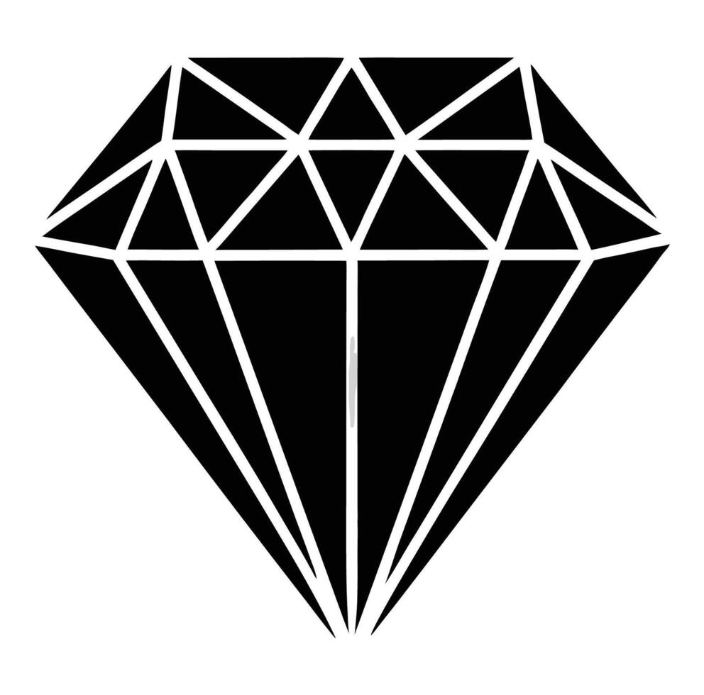 A black and white diamond icon vector