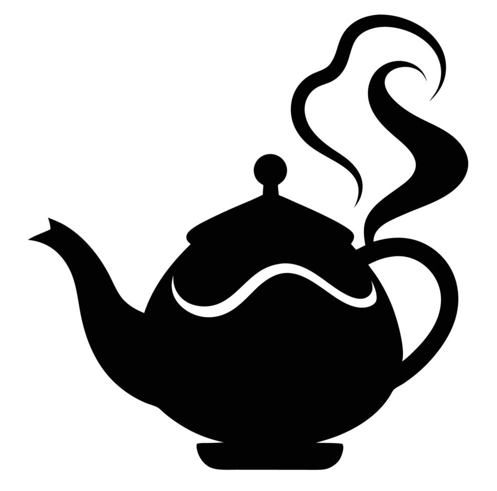 Tea pot silhouette vector