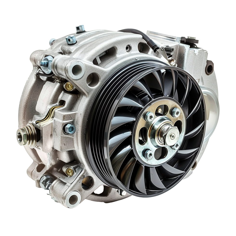 Automotive Air Compressor Detailed View Powerful Engine Component png
