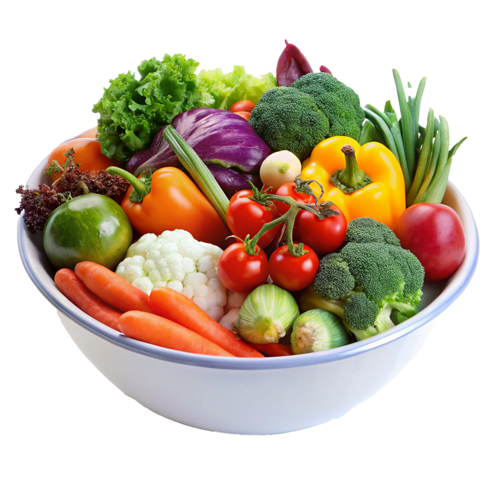 A Bountiful Bowl of Fresh Colorful Vegetables Ready for Cooking png