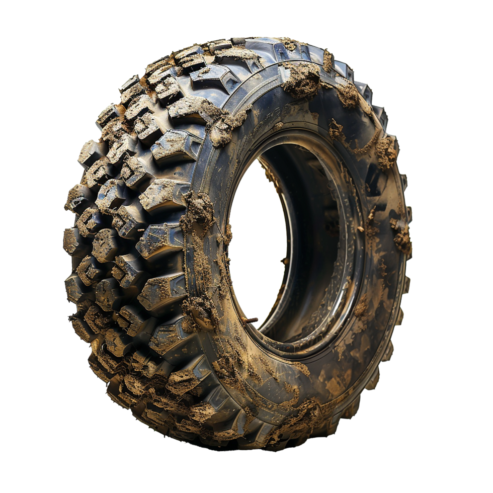Mud covered off-road tire extreme terrain vehicle part png