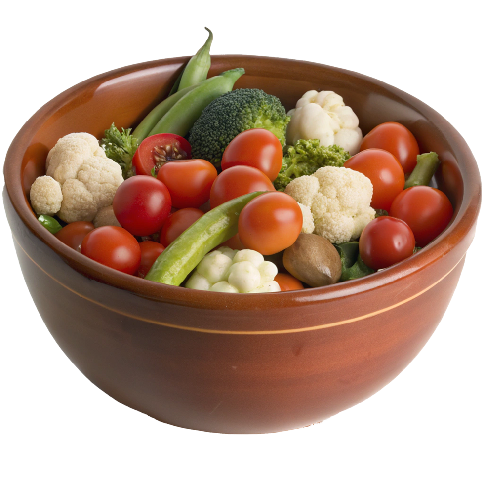 Colorful Bowl of Fresh Vegetables png