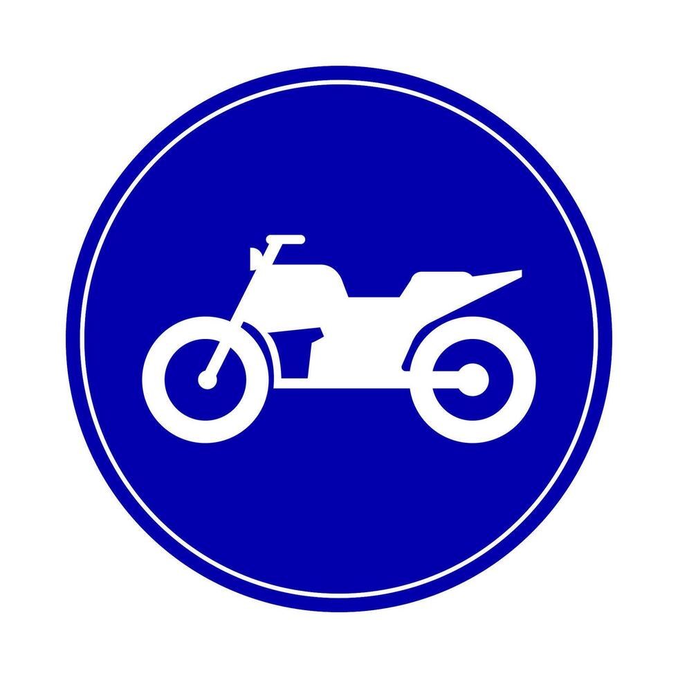 Mandatory path for motorcycles sign. road sign. vector