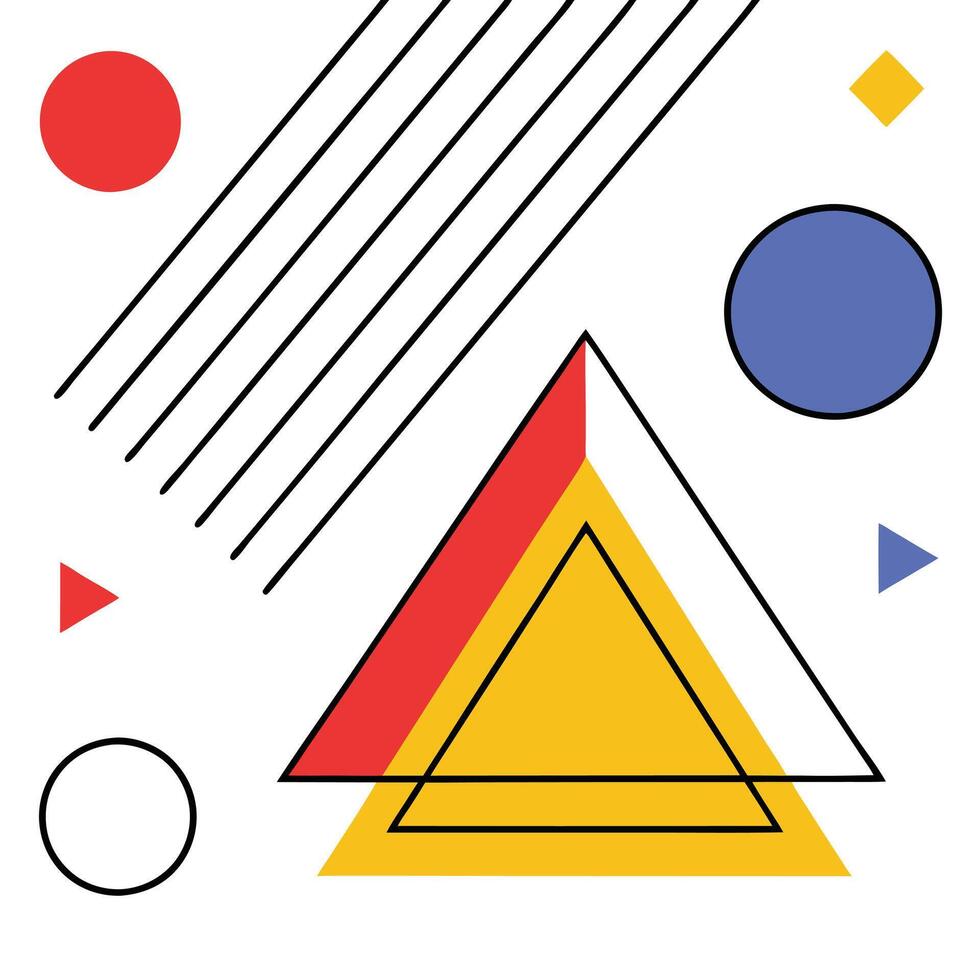 Abstract Geometric Shapes Lines, Triangles, Circles, and Colors vector
