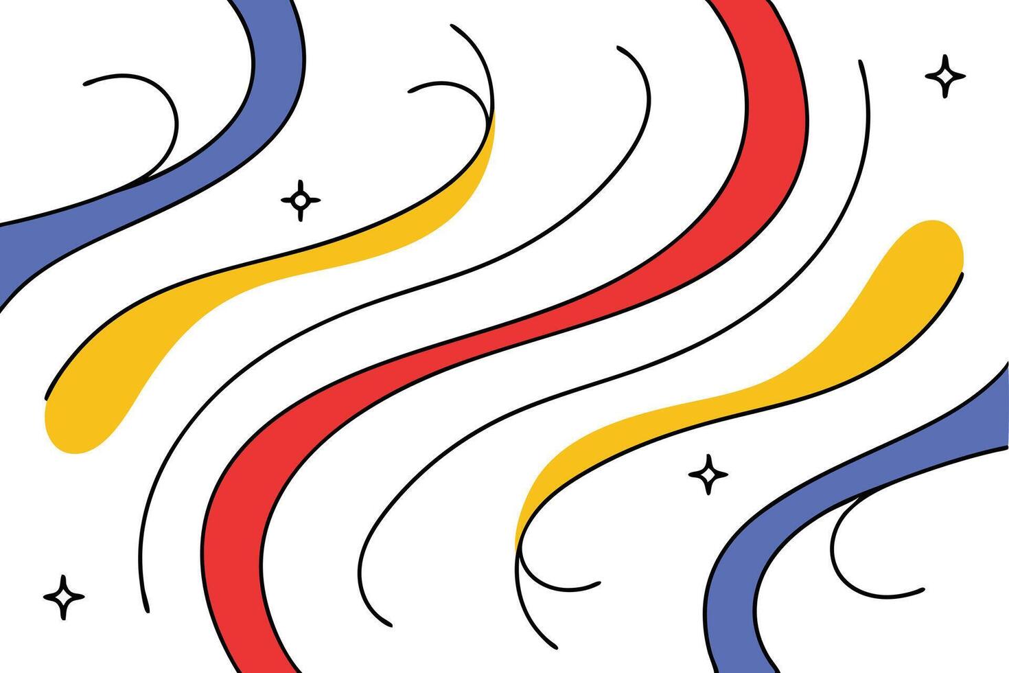 Abstract Colorful Swirls Red, Yellow, Blue Wave Design vector