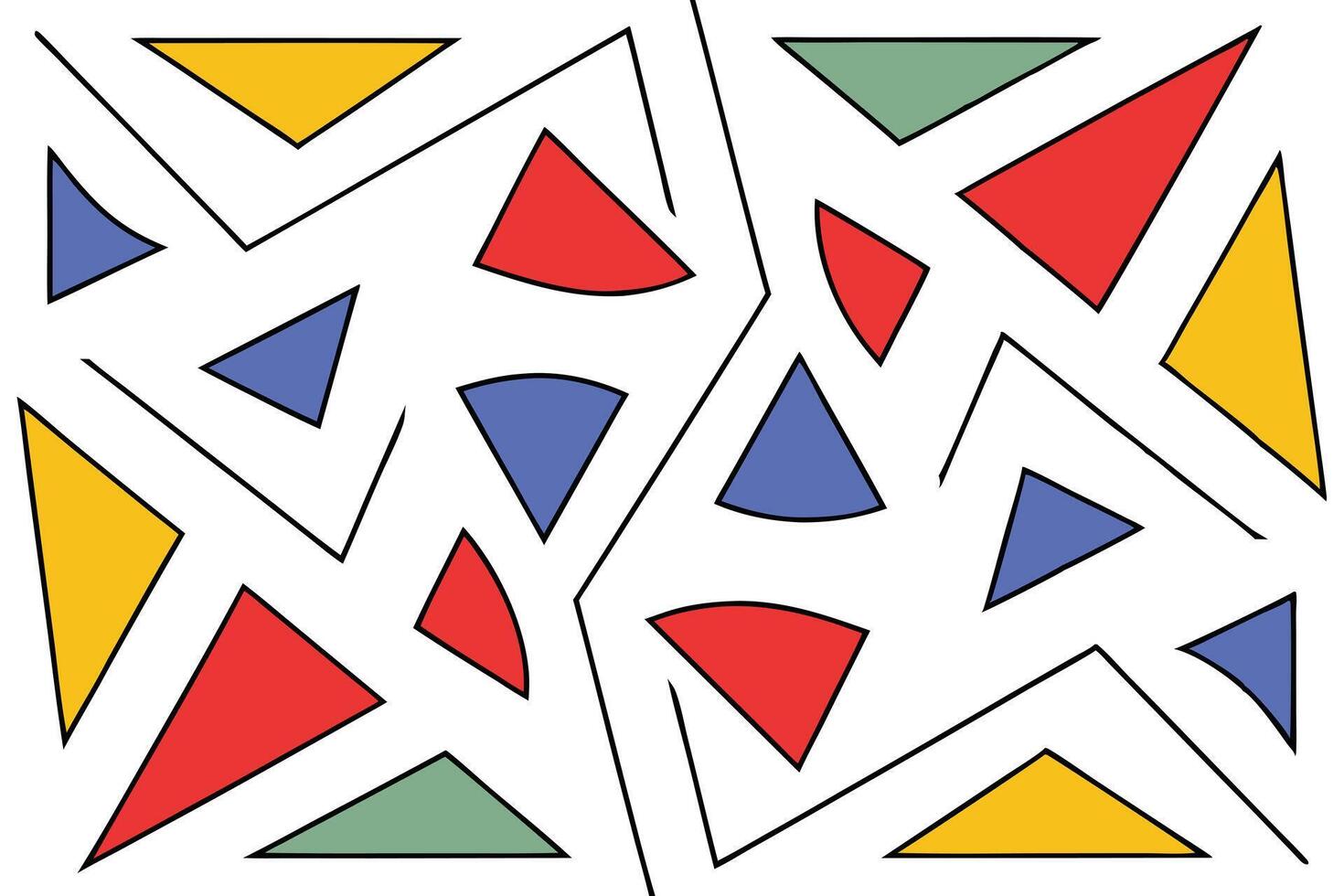 Abstract Geometric Shapes Colorful Triangles, Lines, and Patterns vector