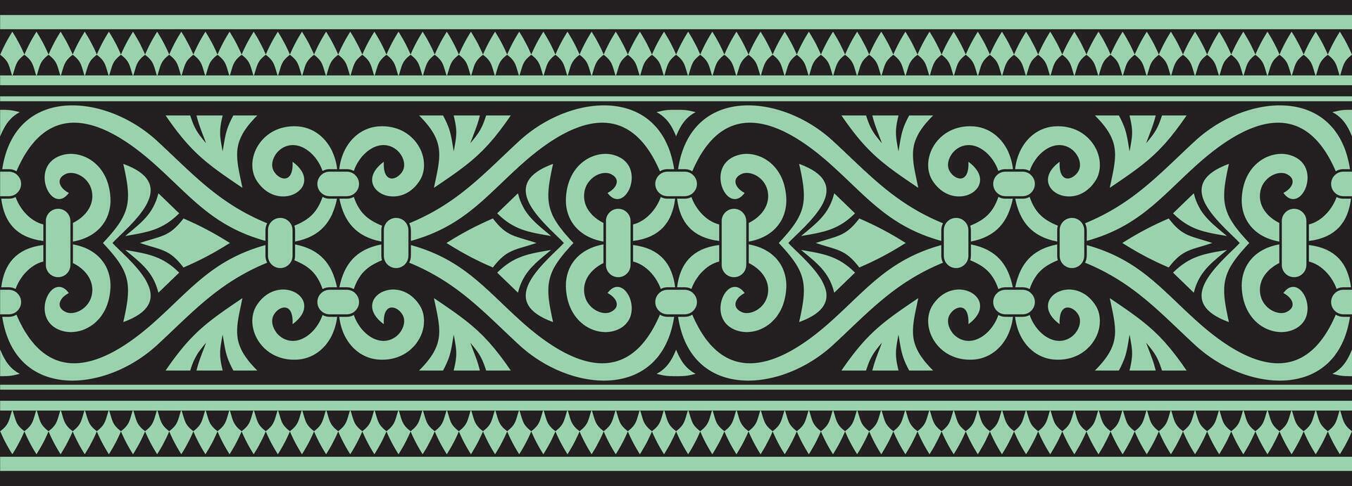 green seamless ornament of ancient Greece. Classic Endless pattern frame border Roman Empire vector