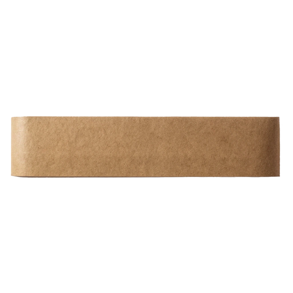 A Closeup View of a Light Brown Rectangular Kraft Paper Strip png