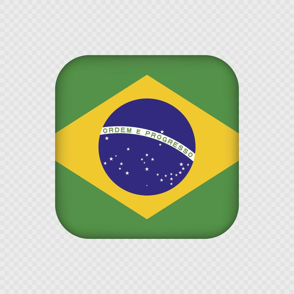 Brazil square flag with gradient. illustration. vector