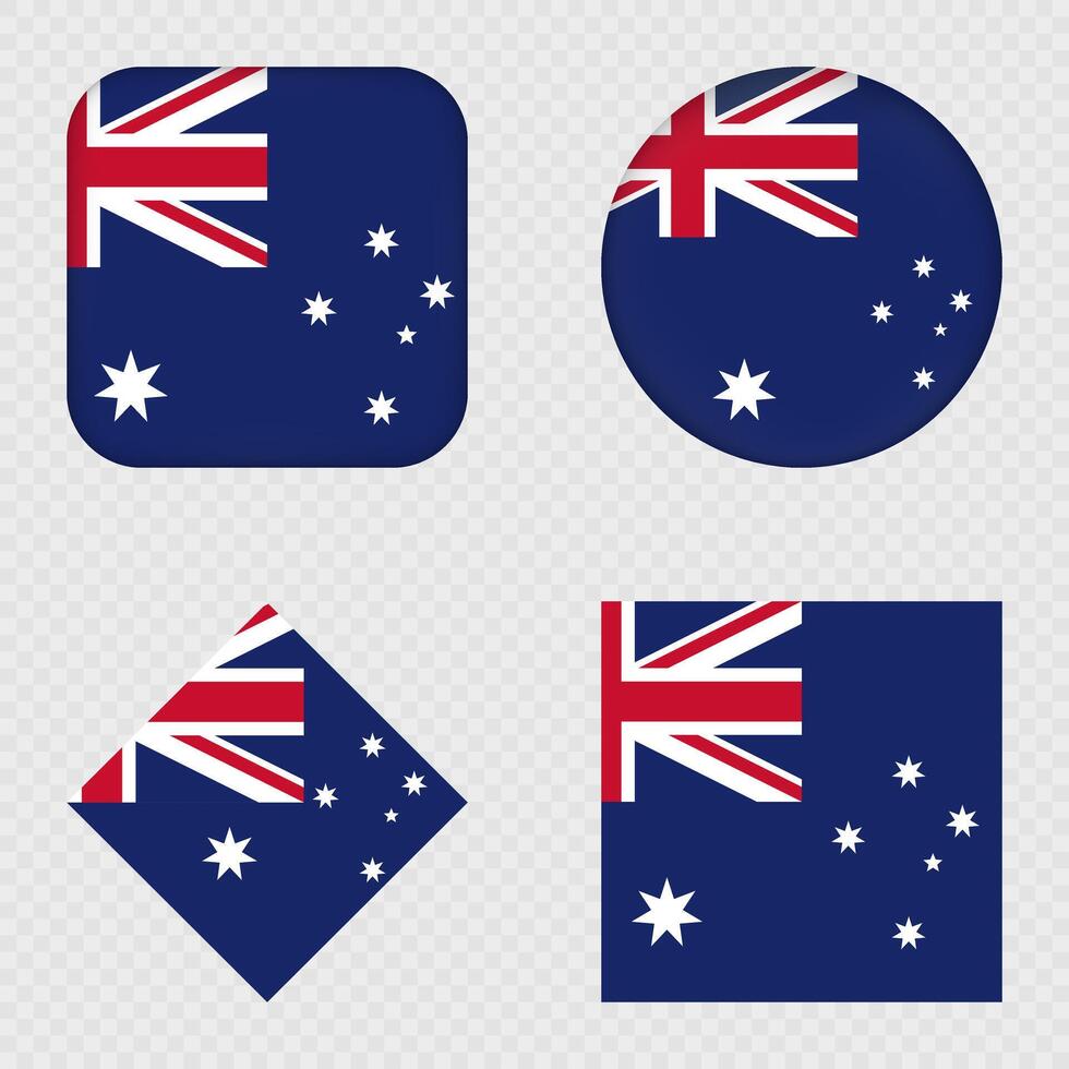 Australia Flag Icons Pack. vector