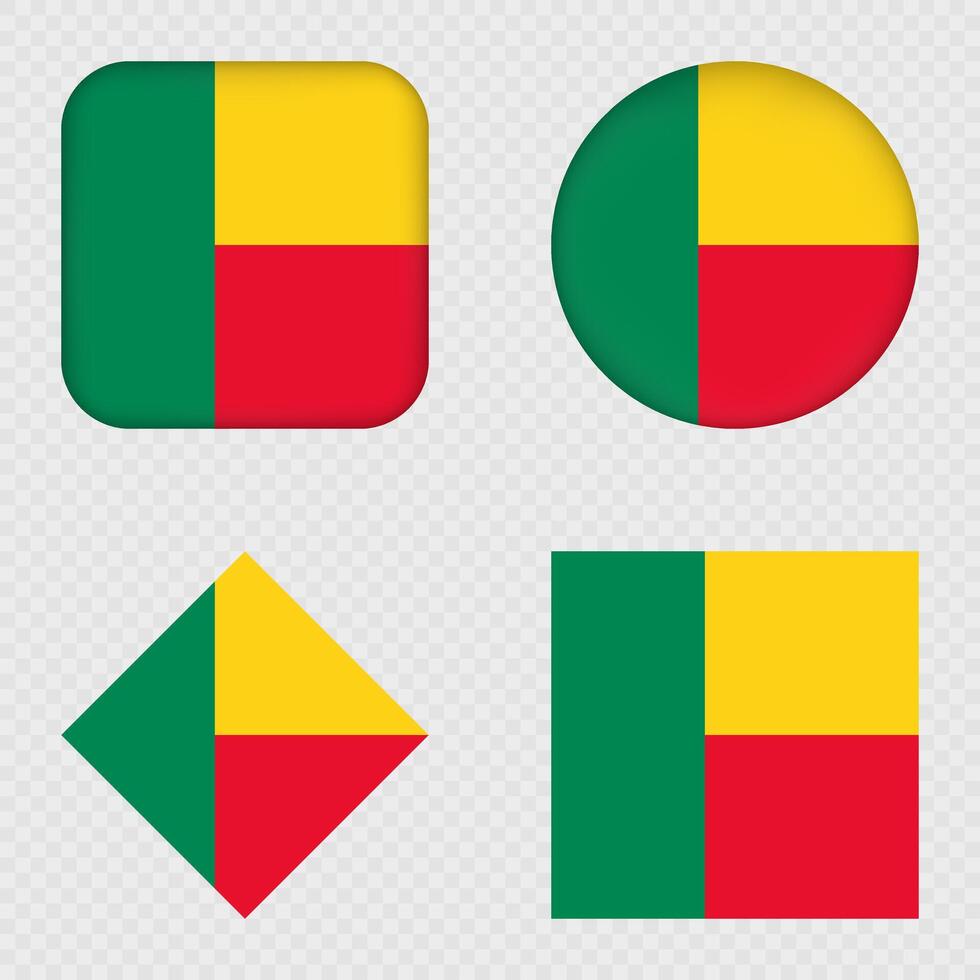 Benin Flag Icons Pack. vector