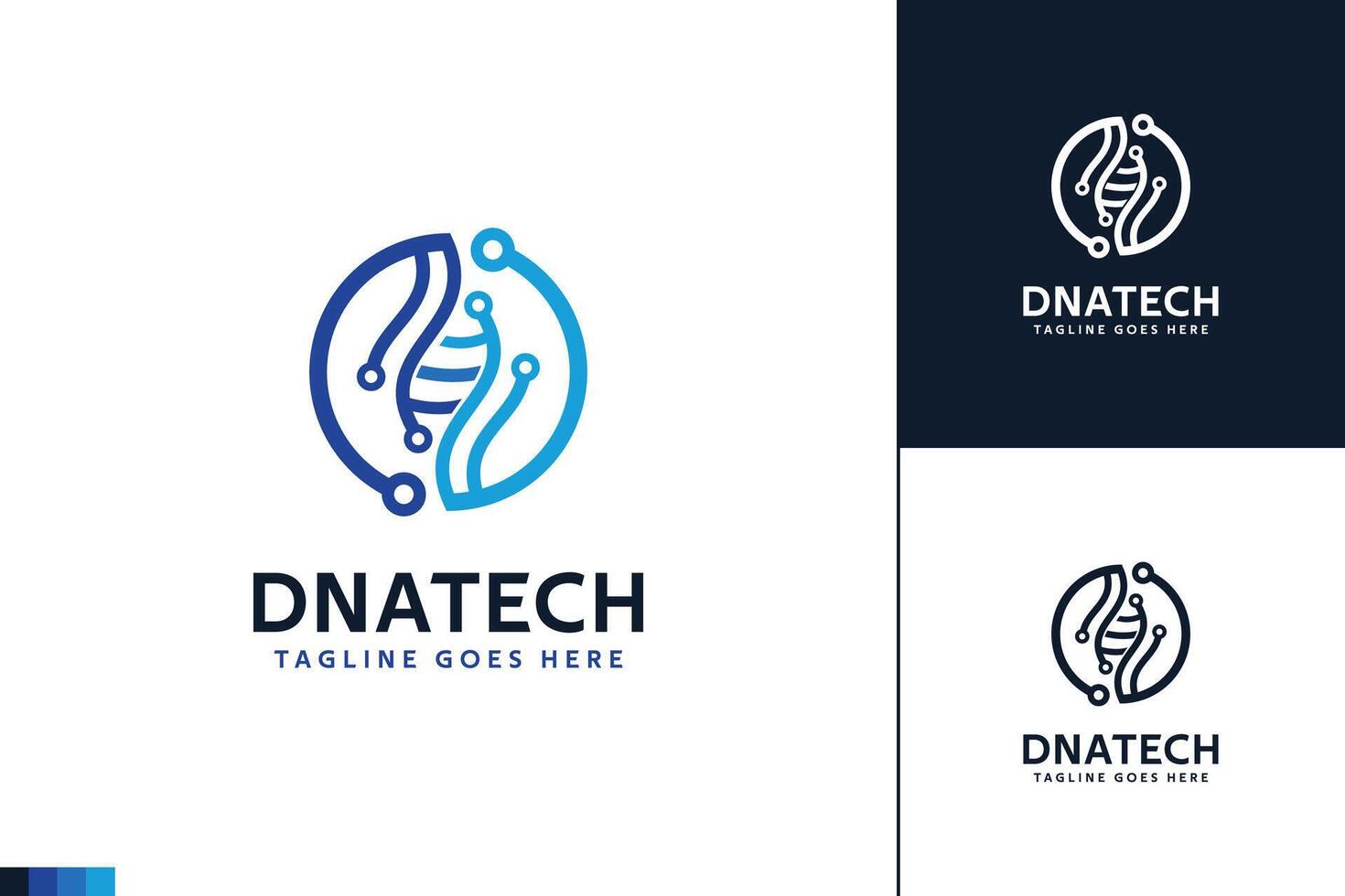 DNA Technology Circle Logo - Futuristic Biotech and Science Design vector