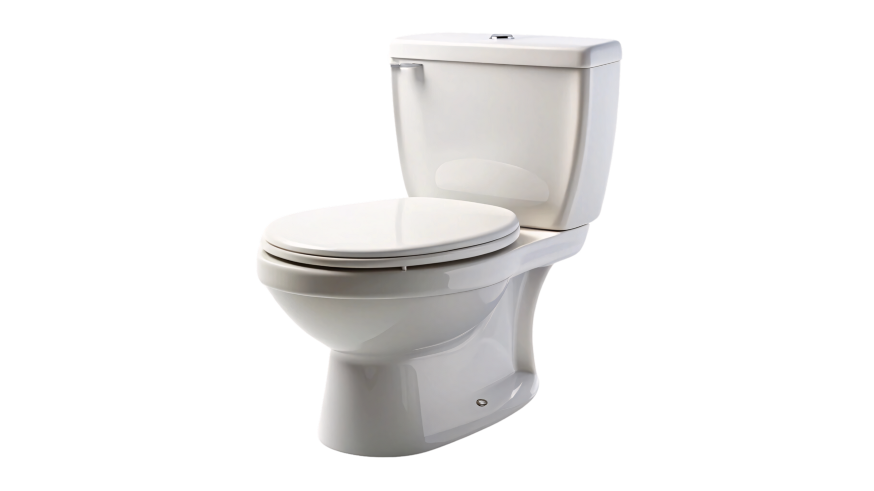 A clean, classic white ceramic toilet with a modern design, its sleek lines and minimal features make it a practical, everyday household fixture in any bathroom png